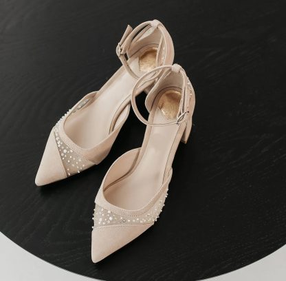 Soft yarn star diamond thick-heeled sandals - Image 2
