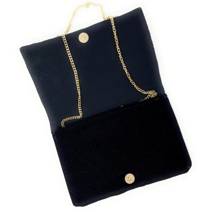 Black, gold and white sequined handmade clutch - Image 3