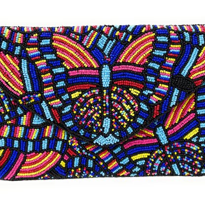 Bohemian Colorful Butterfly Hand-Beaded Clutch - Image 2