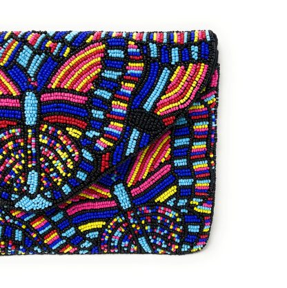 Bohemian Colorful Butterfly Hand-Beaded Clutch - Image 8