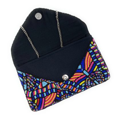 Bohemian Colorful Butterfly Hand-Beaded Clutch - Image 7