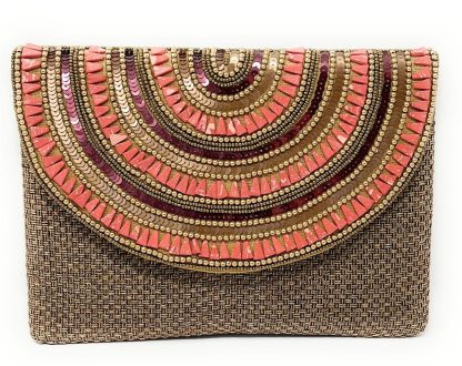 Bohemian Scalloped Gradient Beaded Sequin Clutch - Image 10