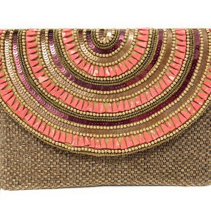 Bohemian Scalloped Gradient Beaded Sequin Clutch - Image 8