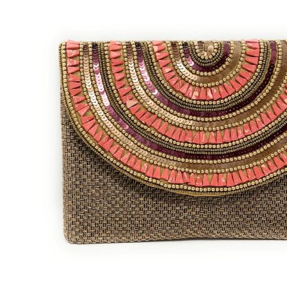 Bohemian Scalloped Gradient Beaded Sequin Clutch - Image 7