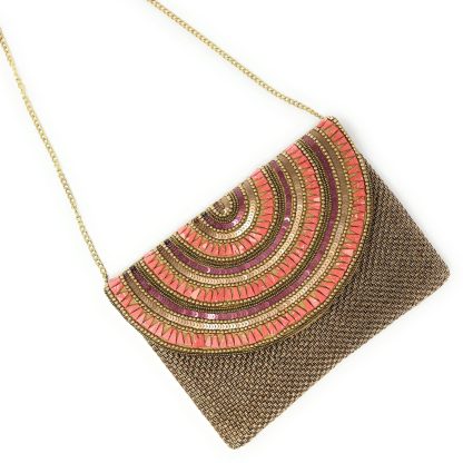Bohemian Scalloped Gradient Beaded Sequin Clutch - Image 3