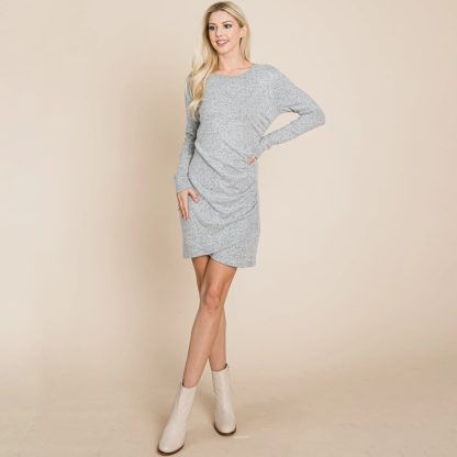 Slouchy Fit Knit Pleated Dress