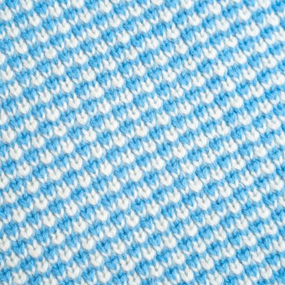 Blue and white checked wool-blend throw blanket - Image 4