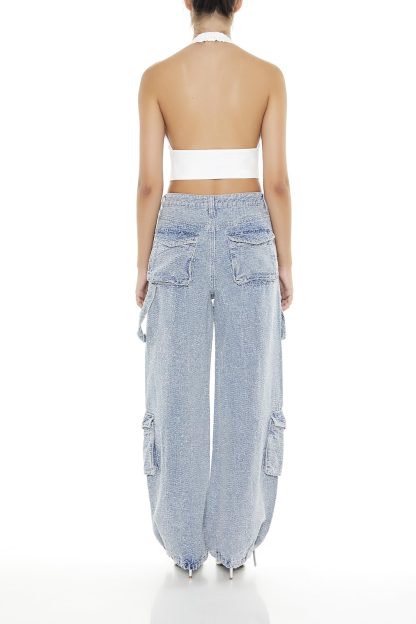 Washed distressed multi-pocket work jeans - Image 6