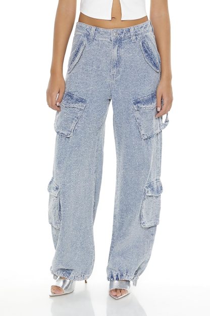 Washed distressed multi-pocket work jeans - Image 4
