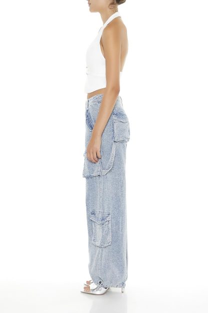 Washed distressed multi-pocket work jeans - Image 2