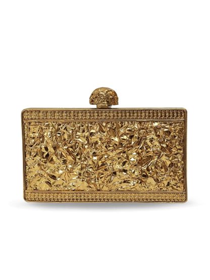 Vintage gold abalone square evening bag - Image 3