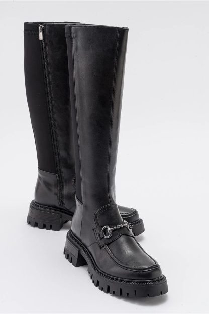 Cool elastic patchwork thick-soled boots - Image 6