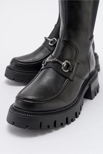 Cool elastic patchwork thick-soled boots - Image 2