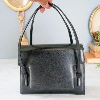 Vintage black fine leather handbag