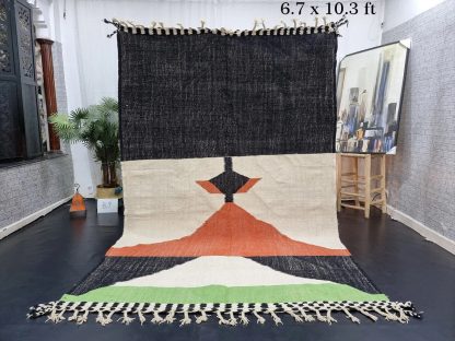 Focus contrasting color geometric tassel rug - Image 11
