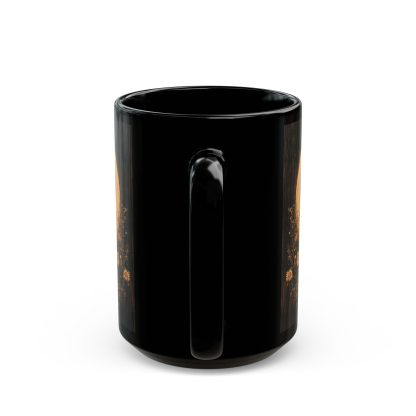 Moonlit Night Flower Cluster Black Glaze Mug - Image 4