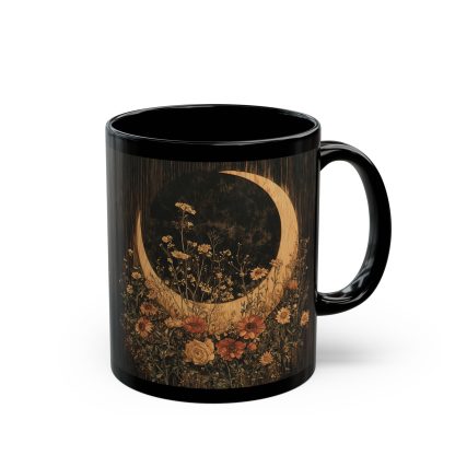 Moonlit Night Flower Cluster Black Glaze Mug - Image 3
