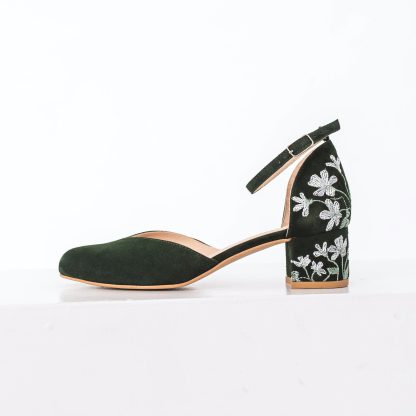 Forest Secret Embroidered Chunky Heel Sandals - Image 3