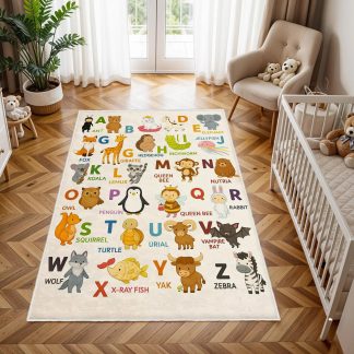 Cartoon Animal Alphabet Encyclopedia Carpet