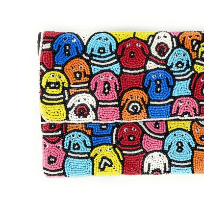 Childlike cute dog cluster hand-beaded clutch - Image 12