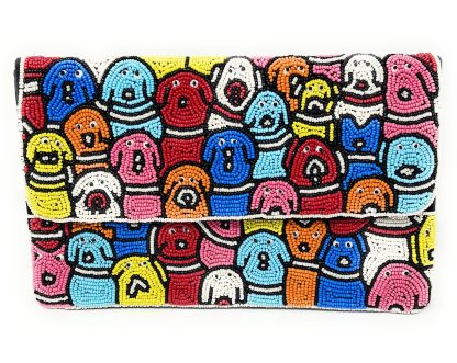Childlike cute dog cluster hand-beaded clutch - Image 11