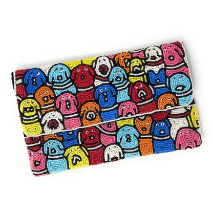 Childlike cute dog cluster hand-beaded clutch - Image 8