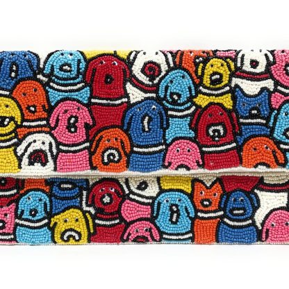 Childlike cute dog cluster hand-beaded clutch - Image 5