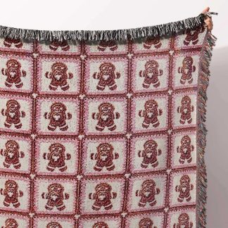 Christmas gingerbread man jacquard blanket