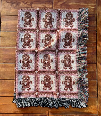 Christmas gingerbread man jacquard blanket - Image 3