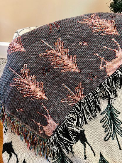 Christmas style elk pine tree jacquard blanket - Image 4