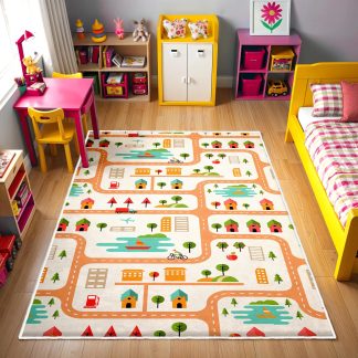 Colorful City Road Children's Carpet