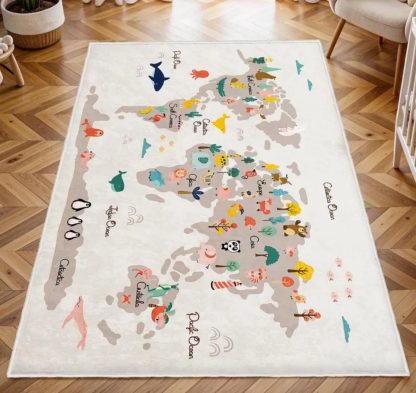 Colorful and fun world map children's carpet - Image 4