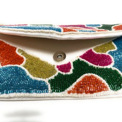 Colorful geometric art hand-beaded evening bag - Image 11