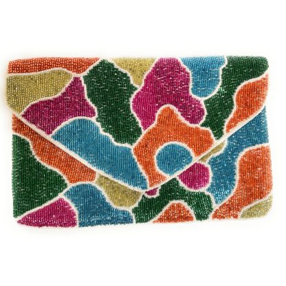 Colorful geometric art hand-beaded evening bag - Image 8