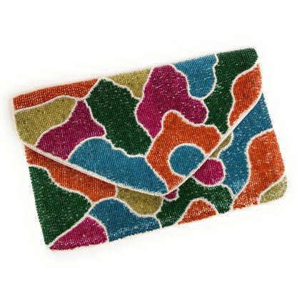 Colorful geometric art hand-beaded evening bag - Image 7