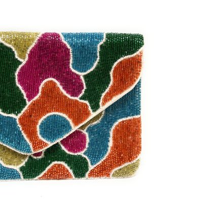 Colorful geometric art hand-beaded evening bag - Image 4
