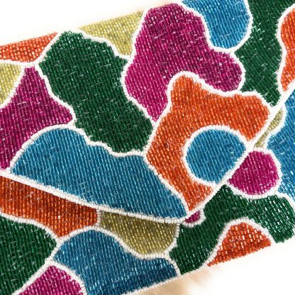Colorful geometric art hand-beaded evening bag - Image 3