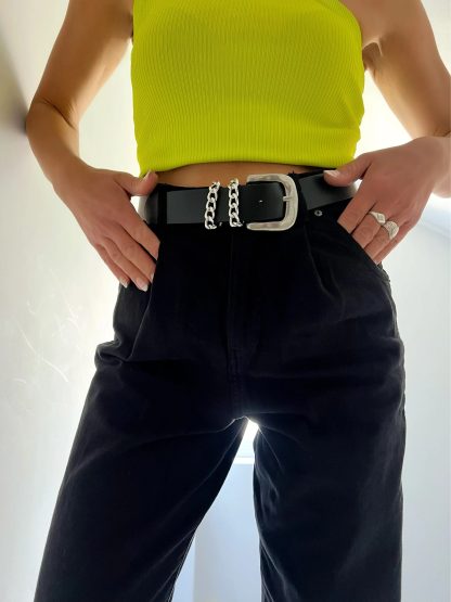 Cool metal chain black belt - Image 3