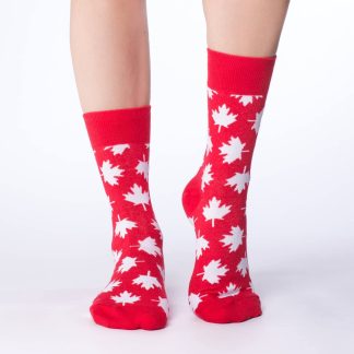Beaver maple leaf themed socks