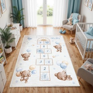 Cute Bear Hopscotch Children's Carpet