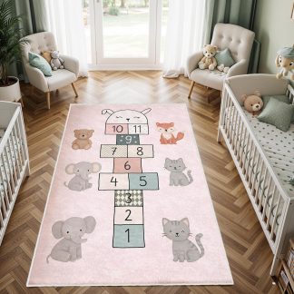 Cute Pet Paradise Hopscotch Children's Carpet