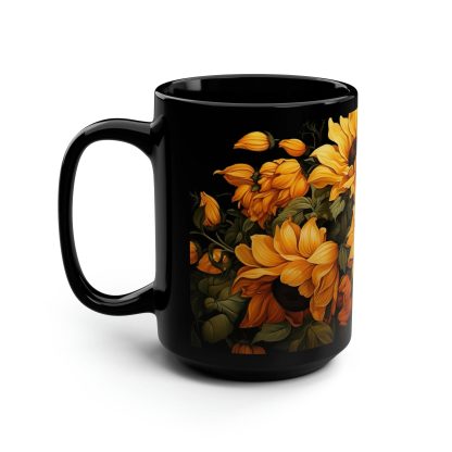 Sunflower Black Glaze Mug - Image 3