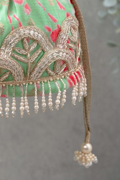 Spring Flower Pearl Embroidered Handbag - Image 2