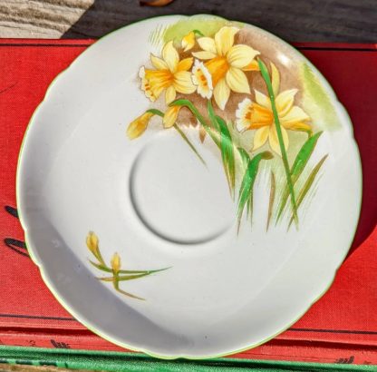 Hand-painted daffodil bone china cup and saucer set - Image 2