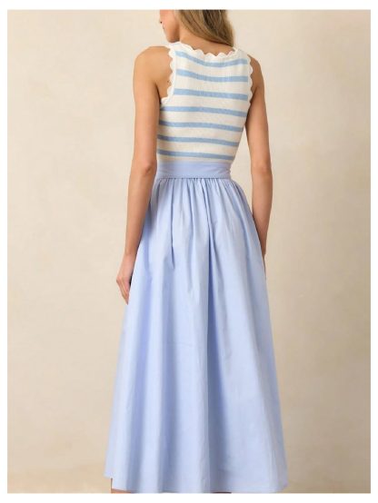 French fresh wave collar striped knitted vest - Image 4