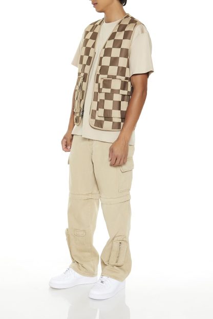Khaki Multi-Pocket Cargo Jeans - Image 2