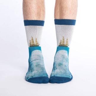 Ocean sailboat art theme trendy socks