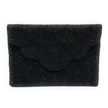 Dark Night Scallop Hand-Beaded Evening Bag - Image 7