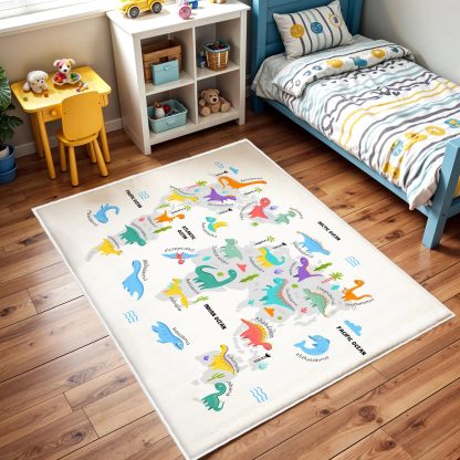 Dinosaur World Map Children's Carpet - Image 2