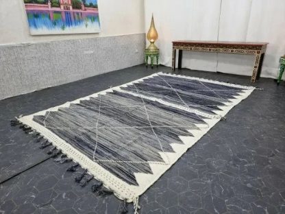 Handmade gradient geometric tassel carpet